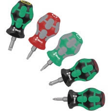 【008872】WERA ヴェラ 5本組 プラスマイナス小型ドライバーセット プラス1/2 マイナス1x5.5mm スクエア1/2