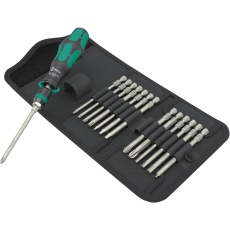 【051066】WERA ヴェラ 手動 工作機械用 15点組 1/4HEX ビットラチェットドライバーセット テキスタイルボックス入り