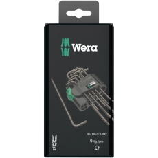 【073598】WERA ヴェラ 9本組 BlackLaser Torx ボールポイント付 L型トルクスレンチ ホルダー付