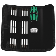 【073665】WERA ヴェラ 7点組 両頭ドライバービット/Kraftformラチェットハンドルセット 差込6.35mm  収納ポーチ付