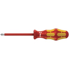 【100022】WERA ヴェラ Kraftform Plusハンドル 絶縁マイナスポジドライブドライバー 先端サイズ#2 軸長80mm