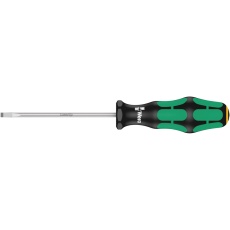 【100043】WERA ヴェラ Kraftform Plusハンドル マイナスドライバー 細軸タイプ 先端サイズ0.8x4.0mm 軸長100mm
