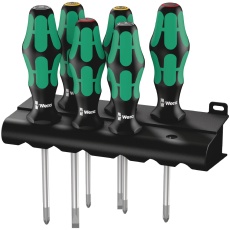 【105622】WERA ヴェラ 6本組 Kraftform Plusハンドル ドライバーセット ラック付