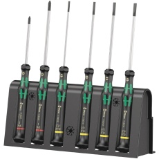 【118152】WERA ヴェラ 6本組 精密用プラス/マイナスドライバーセット ラック付