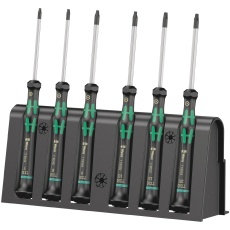 【118154】WERA ヴェラ 6本組 精密用プラス/マイナスドライバーセット ラック付