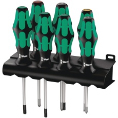 【320540】WERA ヴェラ 7本組  Kraftformハンドル ドライバーセット ラック付