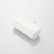 【DE-C59L-5000SWH】直挿しモバイルバッテリー(Lightning/5000mAh)