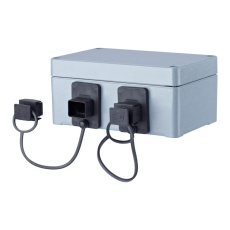 【1401040620ME】WALL OUTLET 2 PORT IP67 GREY