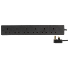 【2068B-2M】EXTENSION LEAD 6WAY BLACK 2M