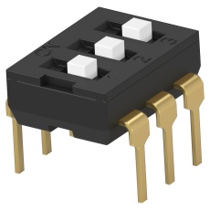 【ADEN03TTU04】DIP SW 3CKT SPST 0.025A 24VDC TH
