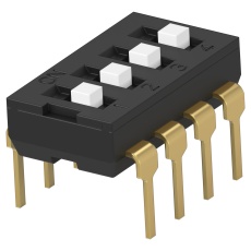 【ADEN04TTU04】DIP SW 4CKT SPST 0.025A 24VDC TH