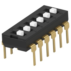 【ADEN06TTU04】DIP SW 6CKT SPST 0.025A 24VDC TH