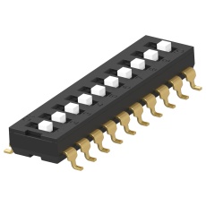 【ADEN10STU04】DIP SW 10CKT SPST 0.025A 24VDC SMD