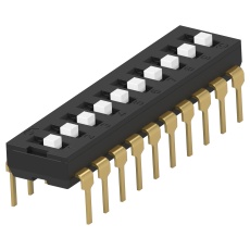 【ADEN10TTU04】DIP SW 10CKT SPST 0.025A 24VDC TH