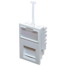 【FJ6JEWH】FACEPLATE CAT5E OUTLET ABS WHT