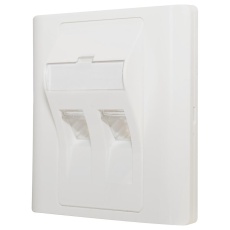 【KP45K2】ANGLED KEYSTONE FACEPLATE 2P ABS WHT