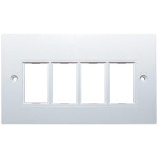 【KP4-6JEWH】FACEPLATE 4 MODULE ABS WHT