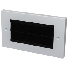 【KP4BRBKWH】BRUSH FACEPLATE 2MOD ABS BLK/WHT