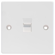 【KP-K1】SHUTTERED KEYSTONE FACEPLATE 1PORT WHT