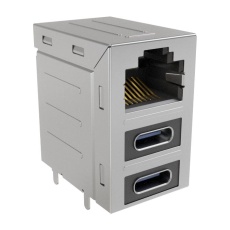 【RJE36188330CH】RJ45 JACK USB R/A 8P8C 2PORT TH