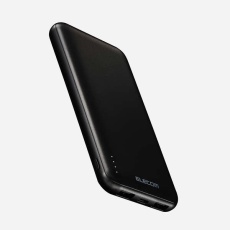 【DE-C66-10000BK】薄型コンパクトモバイルバッテリー(10000mAh)