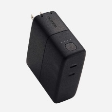 【DE-AC11-5000BK】AC充電器一体モバイルバッテリー（5000mAh/67W/C×2）