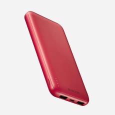 【DE-C66-10000RD】薄型コンパクトモバイルバッテリー(10000mAh)