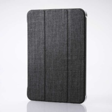 【TB-A24SWVCBK】iPad mini(A17 Pro) フラップケース 背面クリア ファブリック 2アングル スリープ対応