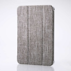 【TB-A24SWVCGY】iPad mini(A17 Pro) フラップケース 背面クリア ファブリック 2アングル スリープ対応