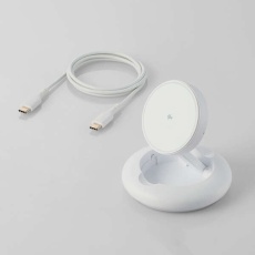 【W-MA08WH】マグネットQi2規格対応ワイヤレス充電スタンド（15W・折リ畳ミ）