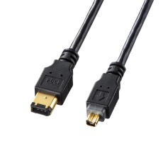 【KE-1346-2BK】IEEE1394ケーブル(6pin-4pin・2m・ブラック)