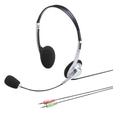 【MM-HS515SVN】マルチメディアPCヘッドセット(シルバー)