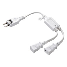 【TAP-EX2WN】ACアダプタ専用電源延長コード(2分岐・2P・2個口・ホワイト)