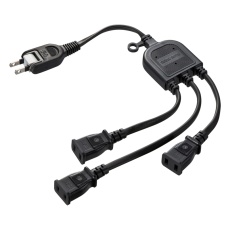 【TAP-EX3BKN】ACアダプタ専用電源延長コード(3分岐・2P・3個口・ブラック) 