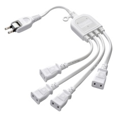 【TAP-EX4WN】ACアダプタ専用電源延長コード(4分岐・2P・4個口・ホワイト) 