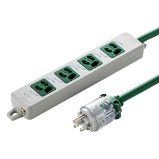 【TAP-HPM4-5G】医用接地プラグ付き電源タップ(3P・4個口・グリーン・5m)