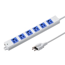 【TAP-K6-3BL】工事物件タップ(3P・6個口・3m・ブルー)