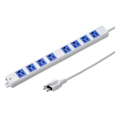 【TAP-K8-3BL】工事物件タップ(3P・8個口・3m・ブルー)