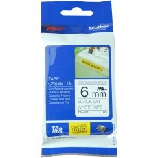 【TZE-S211】TAPE BLACK ON WHITE 6MM