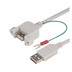【UPMAAGND-05M】USB CABLE 2.0 A PLUG-A RCPT/LUG 19.7