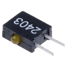 【555-2403F】基板用LED表示灯 黄 直角 40 ° スルーホール実装