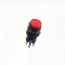 【YJ-LA16-22DN/Y24VR】φ16LED照光式押しボタンスイッチ(赤・モメンタリ・24V)