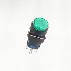 【YJ-LA16-22DNZS/Y24VG】φ16LED照光式押しボタンスイッチ(緑・オルタネイト・24V)