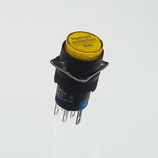 【YJ-LA16-22DNZS/Y3VY】φ16LED照光式押しボタンスイッチ(黄・オルタネイト・3V)