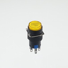 【YJ-LA16-22DN/Y24VY】φ16LED照光式押しボタンスイッチ(黄・モメンタリ・24V)