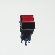 【YJ-LA16-22DNZS/F12VR】φ16LED照光式押しボタンスイッチ(赤・オルタネイト・12V)