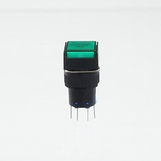 【YJ-LA16-22DNZS/F12VG】φ16LED照光式押しボタンスイッチ(緑・オルタネイト・12V)