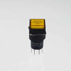【YJ-LA16-22DN/F12VY】φ16LED照光式押しボタンスイッチ(黄・モメンタリ・12V)
