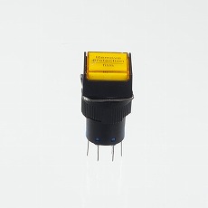 【YJ-LA16-22DN/F24VY】φ16LED照光式押しボタンスイッチ(黄・モメンタリ・24V)