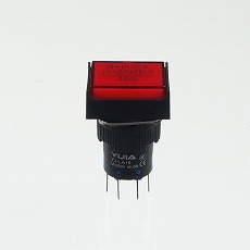 【YJ-LA16-22DN/J12VR】φ16LED照光式押しボタンスイッチ(赤・モメンタリ・12V)